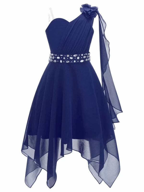 Kids Girls Chic Ruched Chiffon Dress thumb