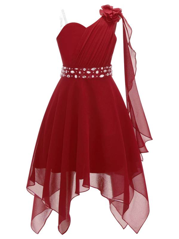 Kids Girls Chic Ruched Chiffon Dress thumb