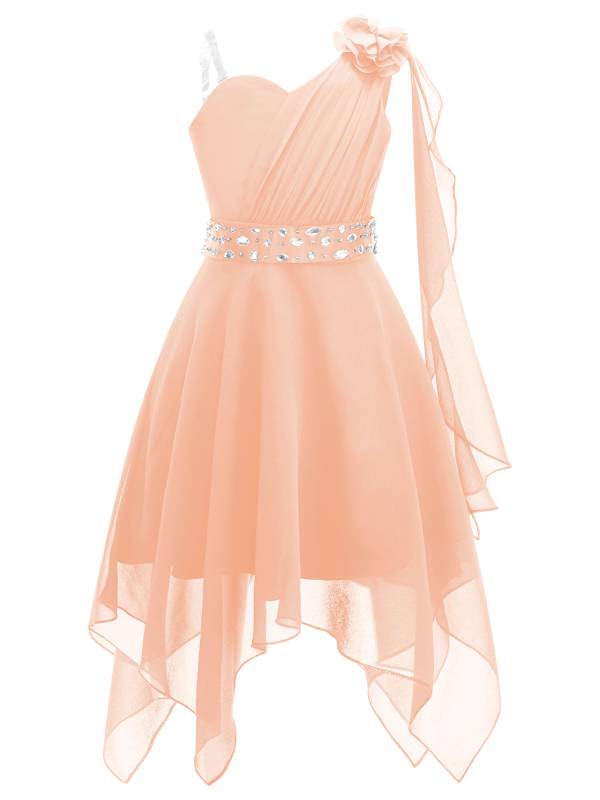 Kids Girls Chic Ruched Chiffon Dress thumb