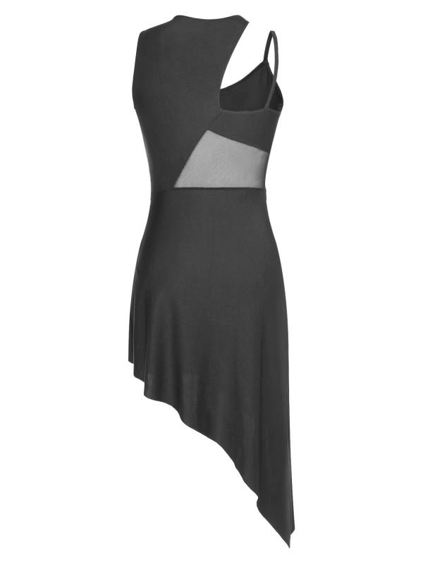 Women Sleeveless Side Slit Jazz Dance Dress thumb