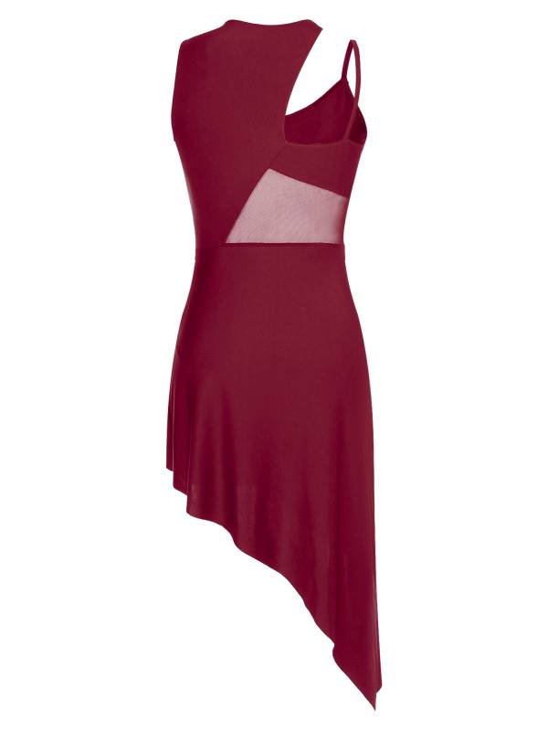 Women Sleeveless Side Slit Jazz Dance Dress thumb