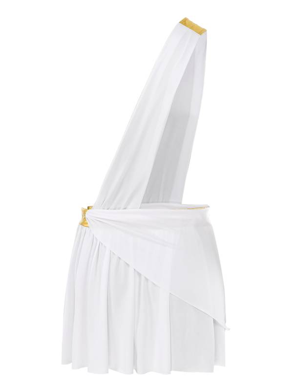 Men Halloween Skirt Cosplay Costume One Shoulder Strap Ruffle thumb
