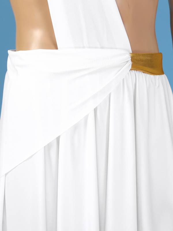 Men Halloween Skirt Cosplay Costume One Shoulder Strap Ruffle thumb