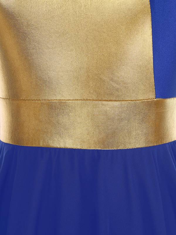 Women Color Block Sleeveless Lyrical Dance Dress(no white underdress) thumb