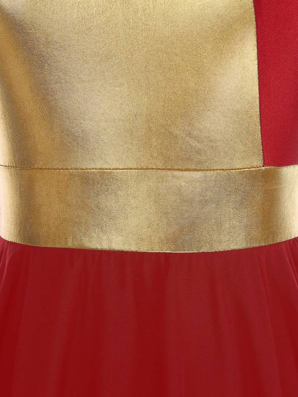 Women Color Block Sleeveless Lyrical Dance Dress(no white underdress) thumb