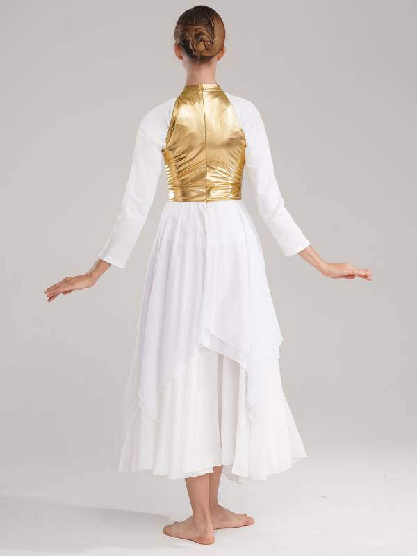Women Color Block Sleeveless Lyrical Dance Dress(no white underdress) thumb
