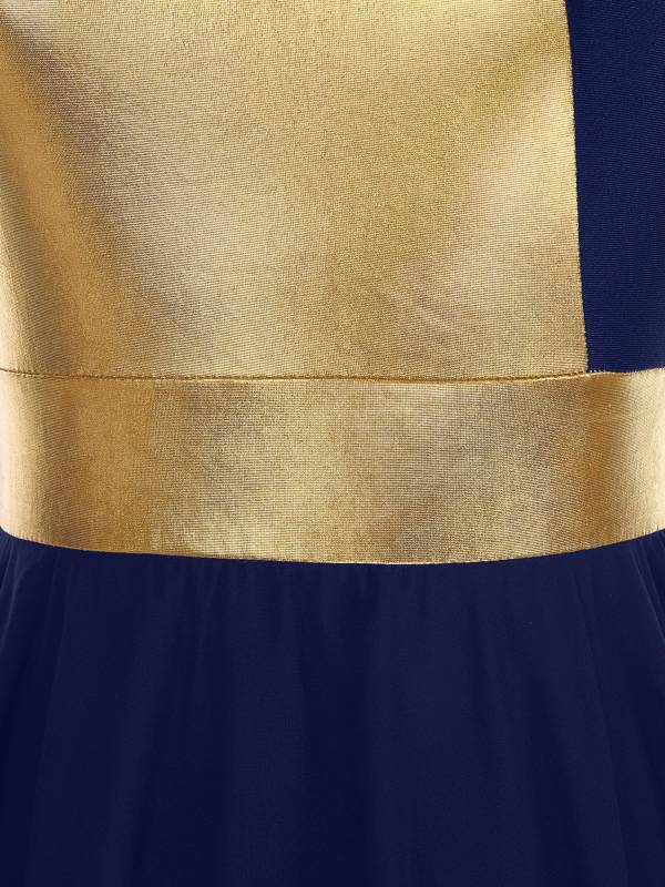 Women Color Block Sleeveless Lyrical Dance Dress(no white underdress) thumb
