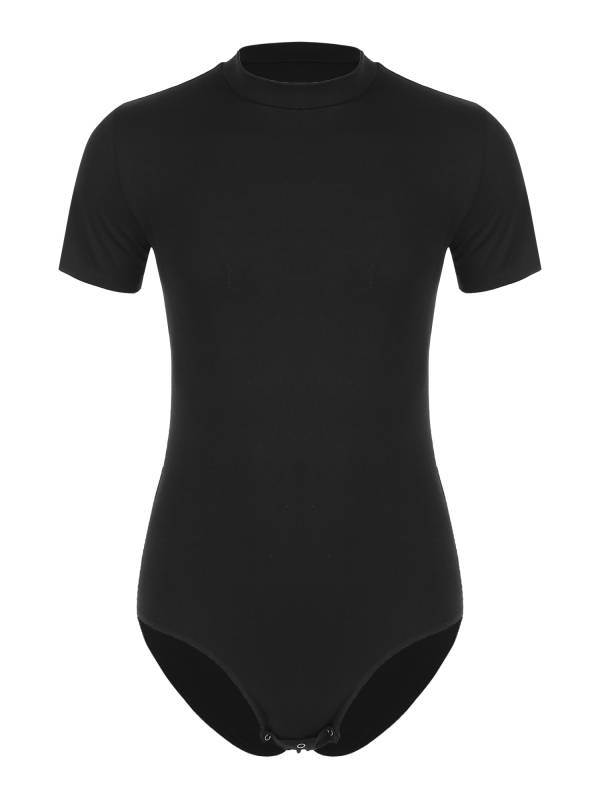 Men One-Piece Undershirt Short Sleeve Gymnastic Leotard thumb