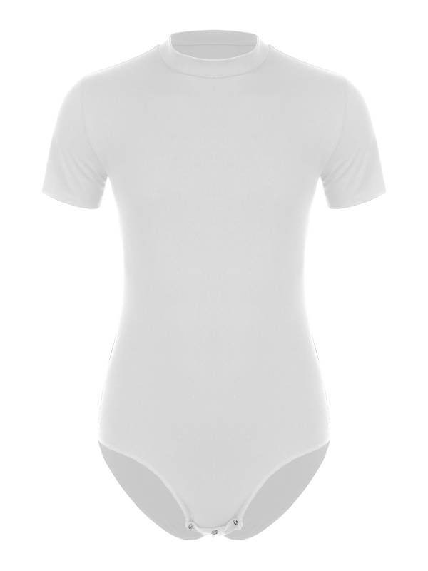 Men One-Piece Undershirt Short Sleeve Gymnastic Leotard thumb