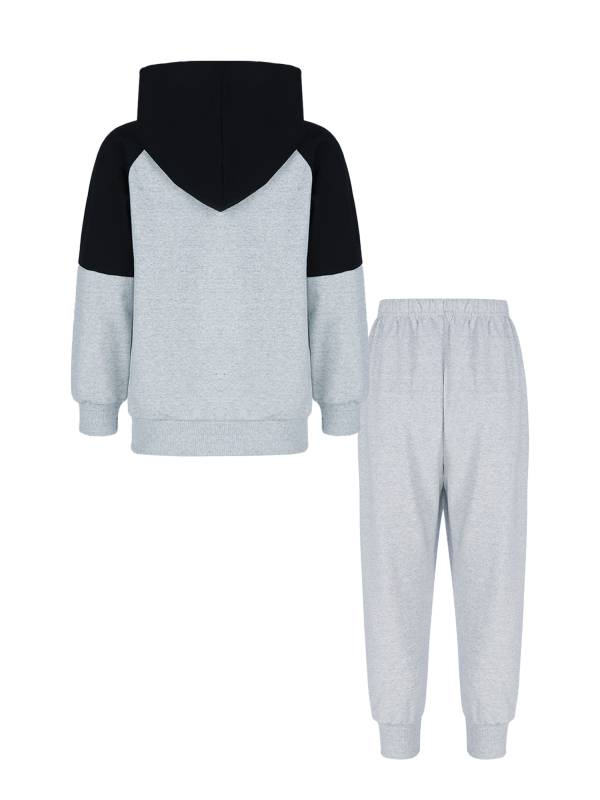 Kids Boys 2pcs Long Sleeve Zip-up Hooded Sweatshirt Jogging Pants Sports Set thumb