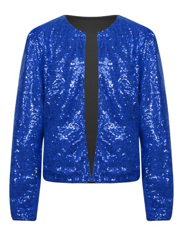 Women Sequin Open Front Coat Long Sleeve Outwear for Cocktail thumb
