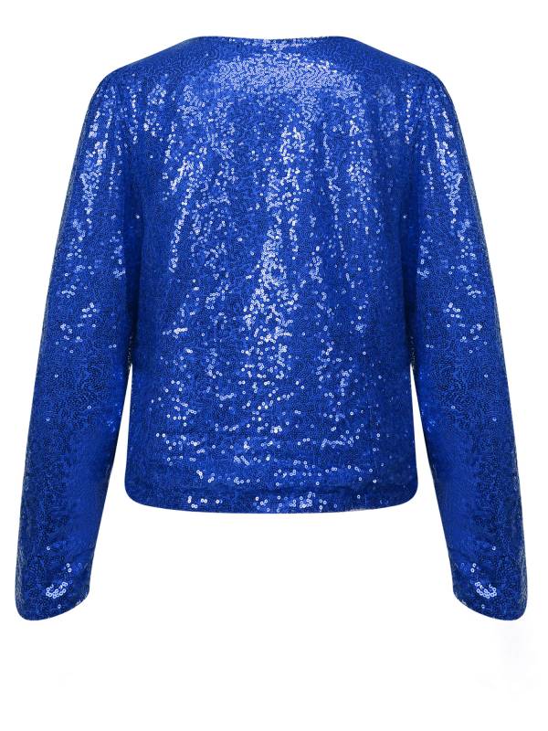 Women Sequin Open Front Coat Long Sleeve Outwear for Cocktail thumb