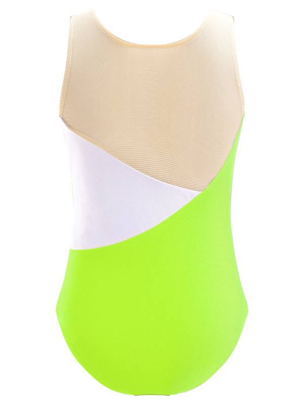 Kids Girls Sleeveless Glittering Sequins Gymnastics Skating Leotard thumb