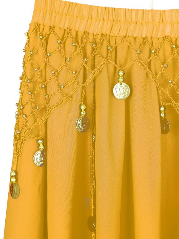 Women Sequin Beaded Chiffon Belly Dance Skirts thumb