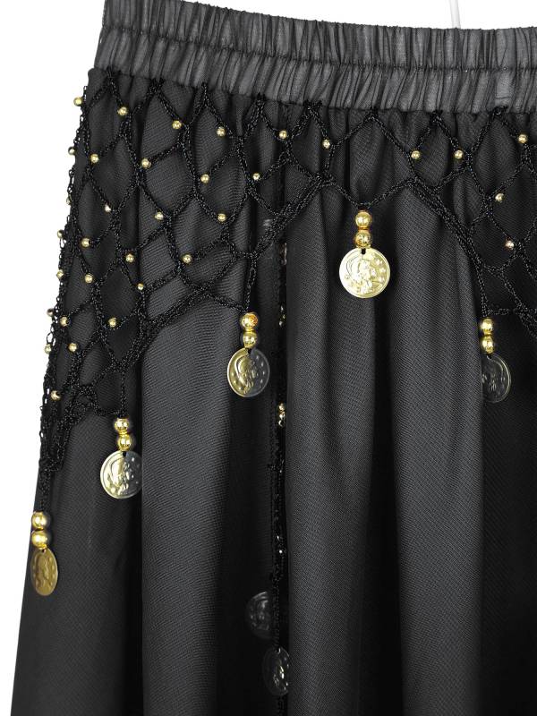 Women Sequin Beaded Chiffon Belly Dance Skirts thumb