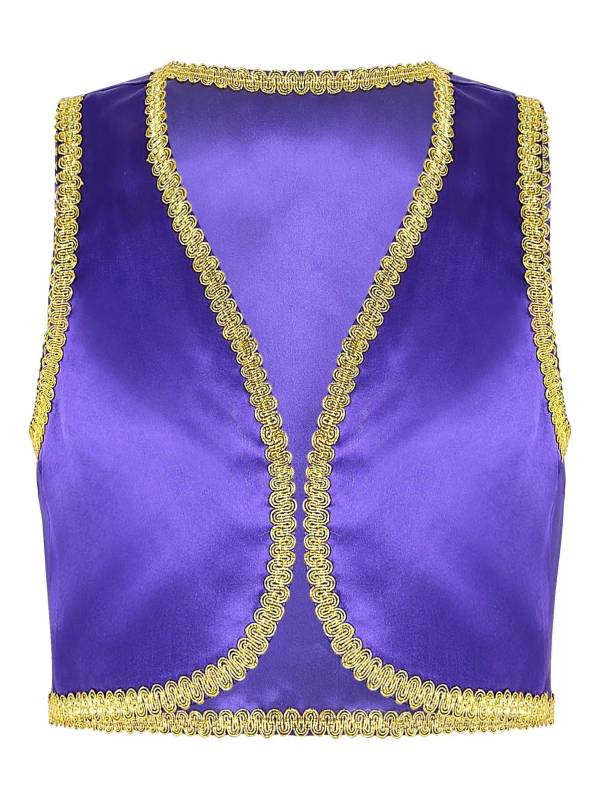 Kids Boys Glossy Open Front Vest Aladdin Cosplay Costume thumb