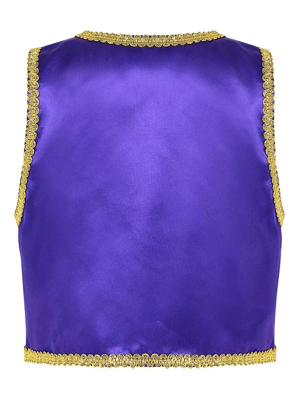 Kids Boys Glossy Open Front Vest Aladdin Cosplay Costume thumb
