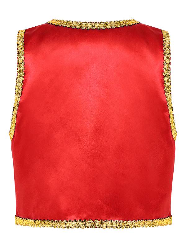 Kids Boys Glossy Open Front Vest Aladdin Cosplay Costume thumb