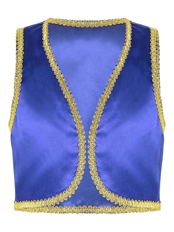 Kids Boys Glossy Open Front Vest Aladdin Cosplay Costume thumb