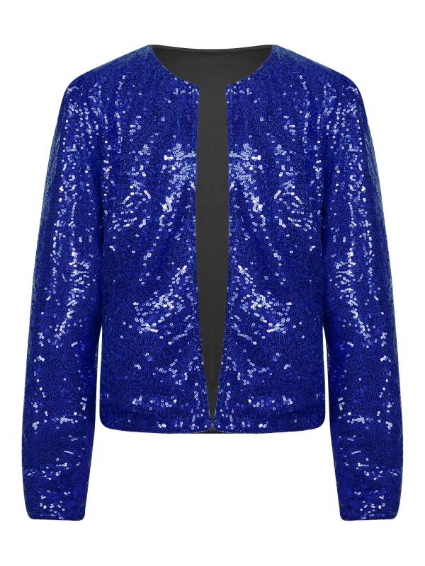 Women Sequin Open Front Coat Long Sleeve Outwear for Cocktail thumb