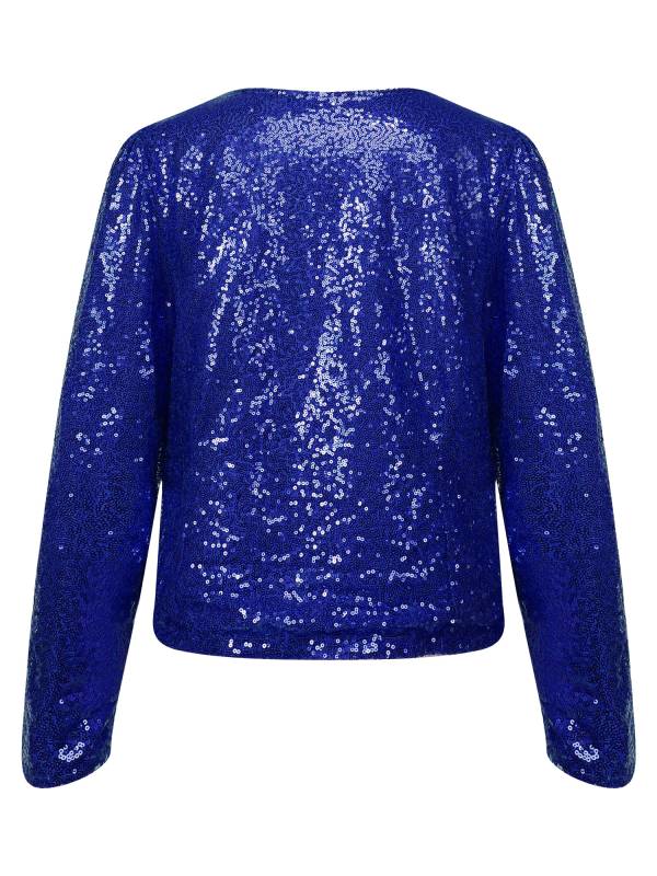 Women Sequin Open Front Coat Long Sleeve Outwear for Cocktail thumb