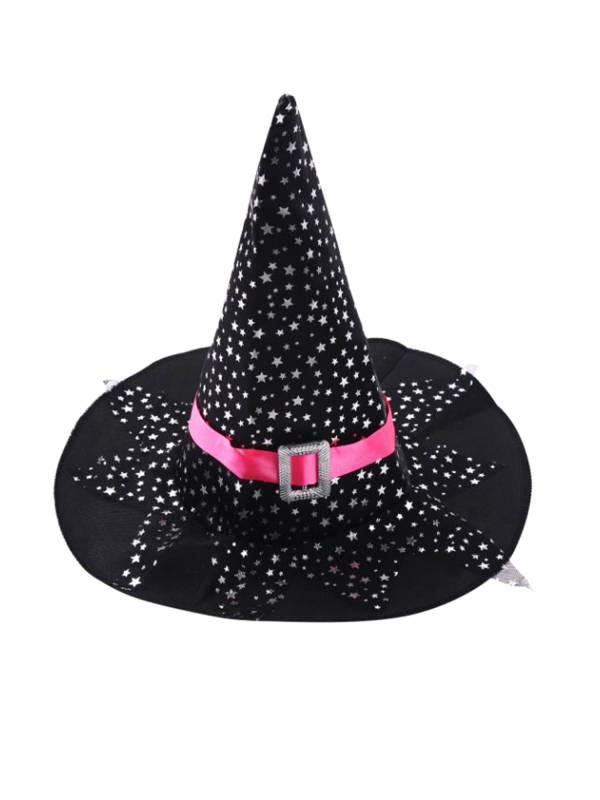 Kids Girls Halloween Long Sleeve Stars Dress with Hat Bag Witch Costume thumb