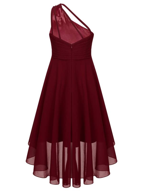 Kids Girls Sequin One Shoulder High-Low Dress thumb
