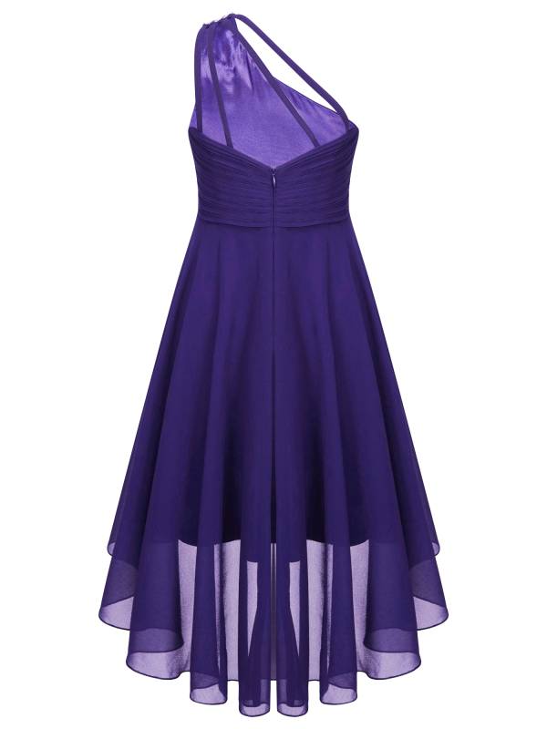 Kids Girls Sequin One Shoulder High-Low Dress thumb
