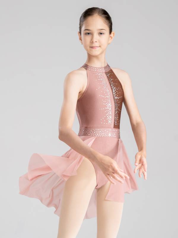Kids Girls Sleeveless Backless Skating Dance Leotard Dress thumb