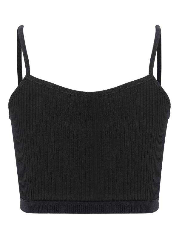 Kids Girls Ribbed Spaghetti Straps Crop Top Solid Sport Camisole thumb