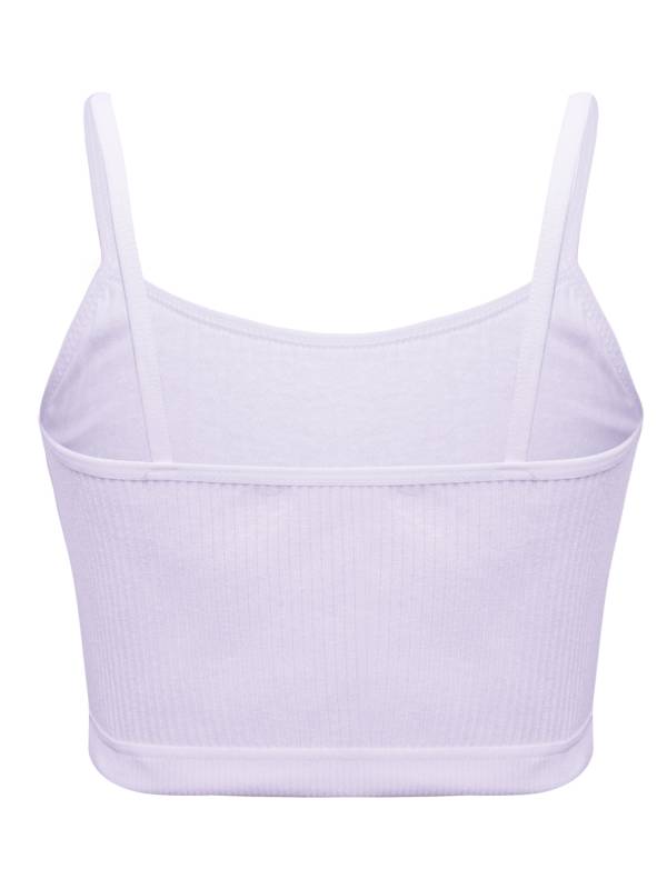 Kids Girls Ribbed Spaghetti Straps Crop Top Solid Sport Camisole thumb