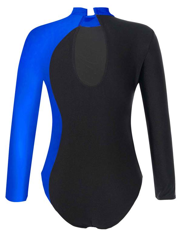 Kids Girls Long Sleeve Keyhole Back Gymnastics Leotard thumb