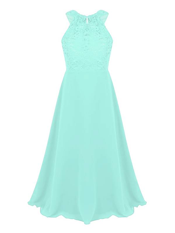 Kids Girls Back Hollowing Maxi Party Wedding Dress thumb