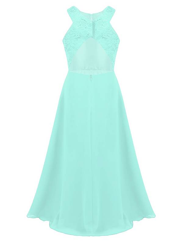 Kids Girls Back Hollowing Maxi Party Wedding Dress thumb