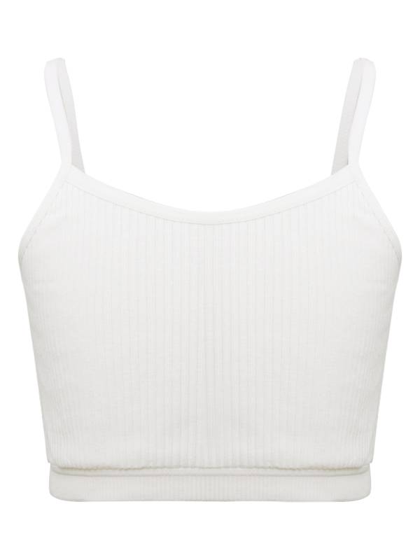 Kids Girls Ribbed Spaghetti Straps Crop Top Solid Sport Camisole thumb