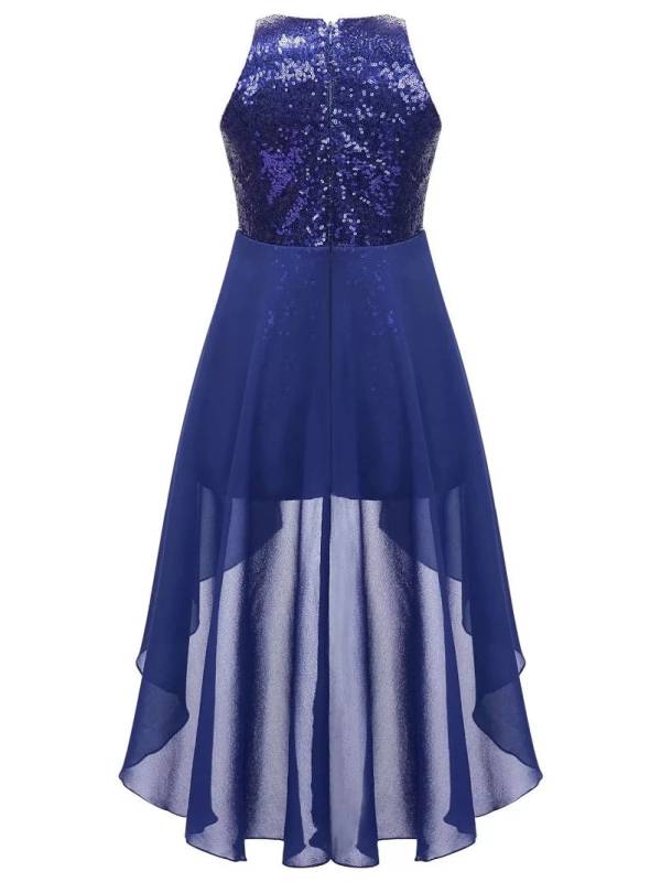 Kids Girls Sleeveless Sparkly Sequin Jumpsuit Dress thumb