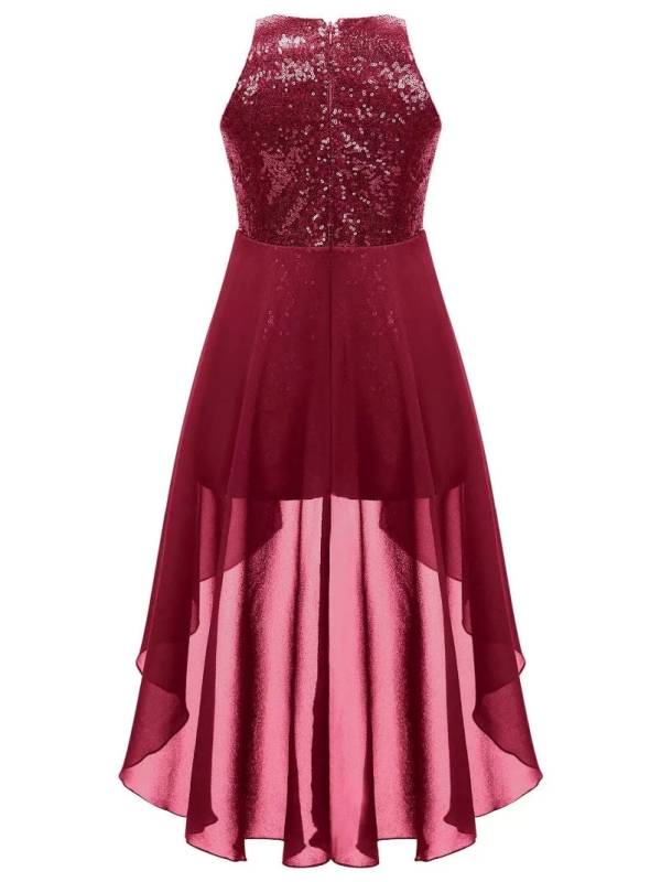 Kids Girls Sleeveless Sparkly Sequin Jumpsuit Dress thumb