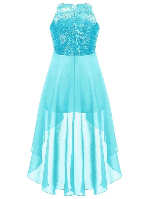 Kids Girls Sleeveless Sparkly Sequin Jumpsuit Dress thumb