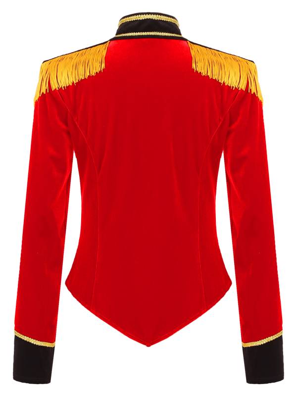 Women Circus Ringmaster Costume Long Sleeve Velvet Jacket Coat thumb