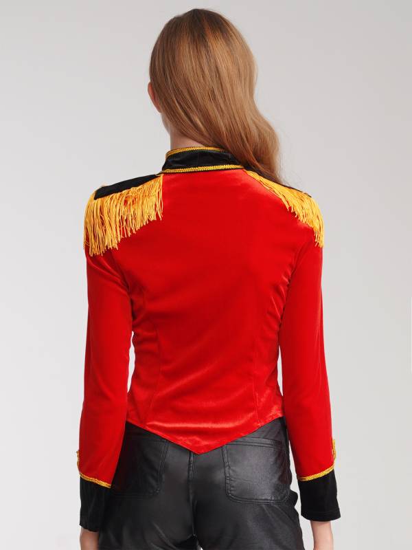 Women Circus Ringmaster Costume Long Sleeve Velvet Jacket Coat thumb