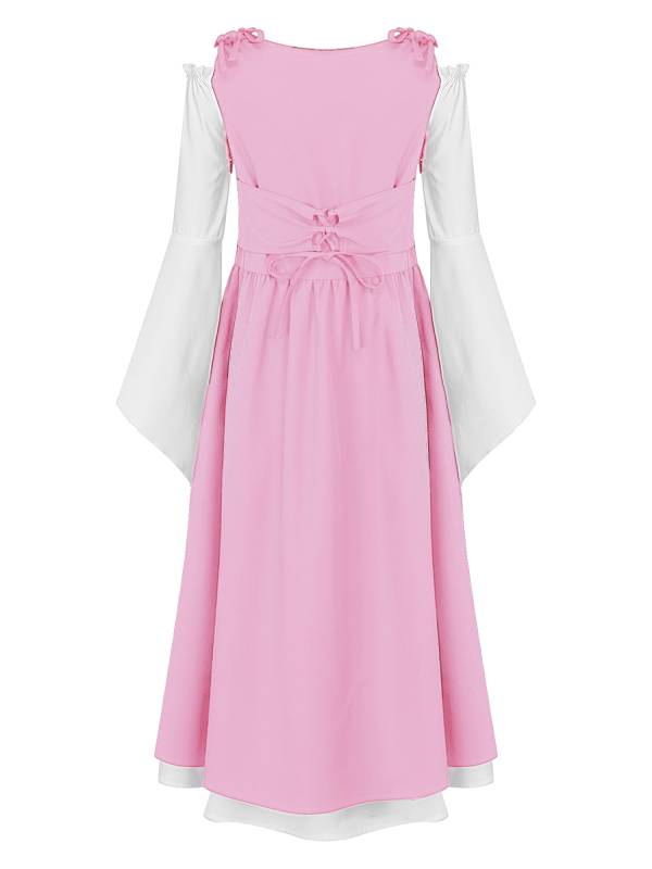 Kids Girls Medieval Renaissance Flare Sleeve Gown Dress thumb