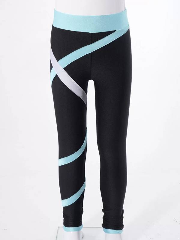 Kids Girls Close-fitting Stretchy Ice Skating Pants Sport Leggings thumb