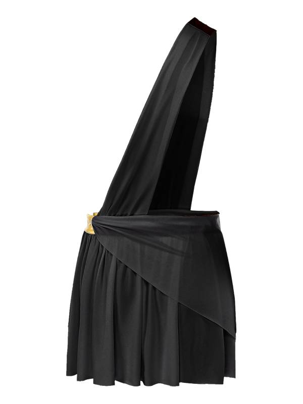Men Halloween Skirt Cosplay Costume One Shoulder Strap Ruffle thumb