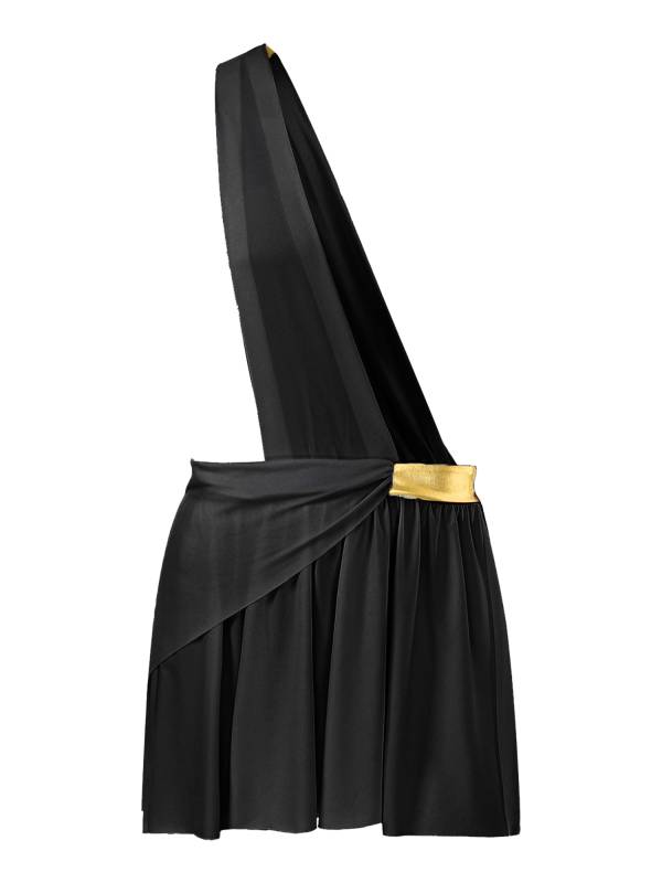Men Halloween Skirt Cosplay Costume One Shoulder Strap Ruffle thumb