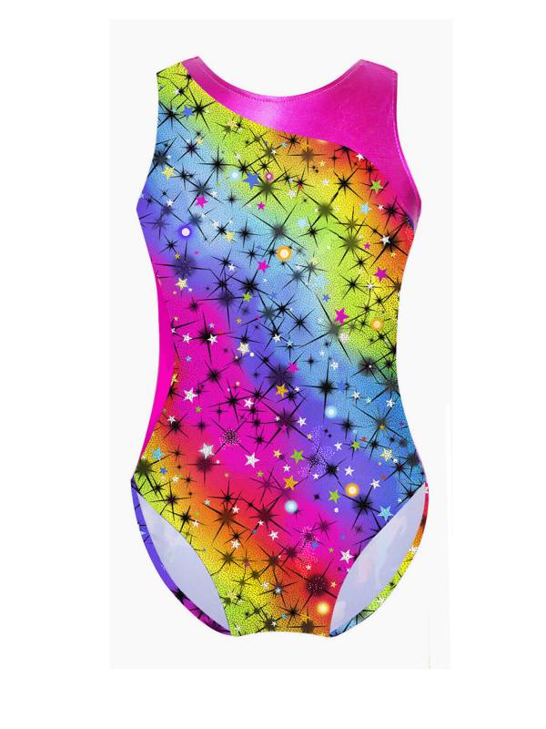 Kids Girls 2pcs Unicorn Rainbow Printed Gymnastics Dance Sets thumb