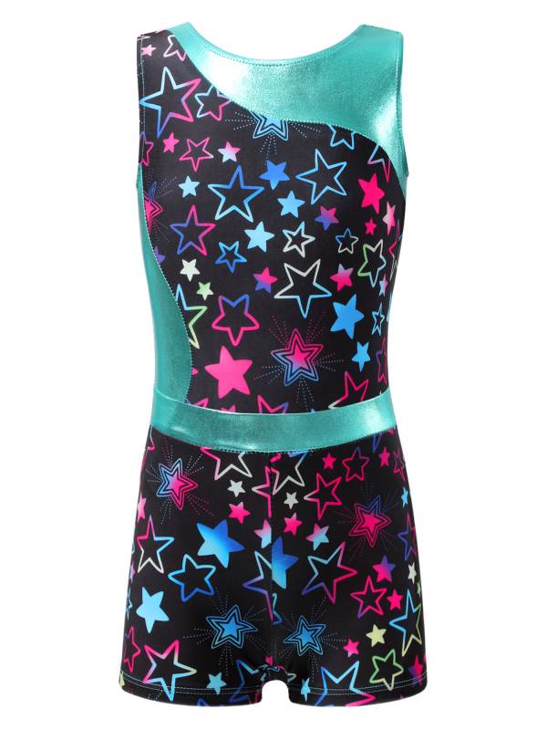 Kids Girls 2pcs Unicorn Rainbow Printed Gymnastics Dance Sets thumb