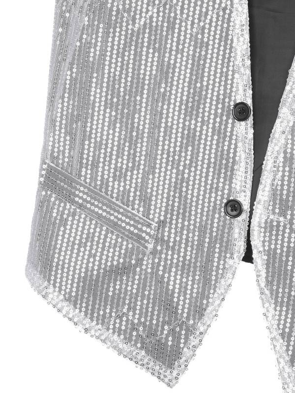 Adults Sparkling Sequin Vest Sleeveless Waistcoat Jazz Dance Tops thumb