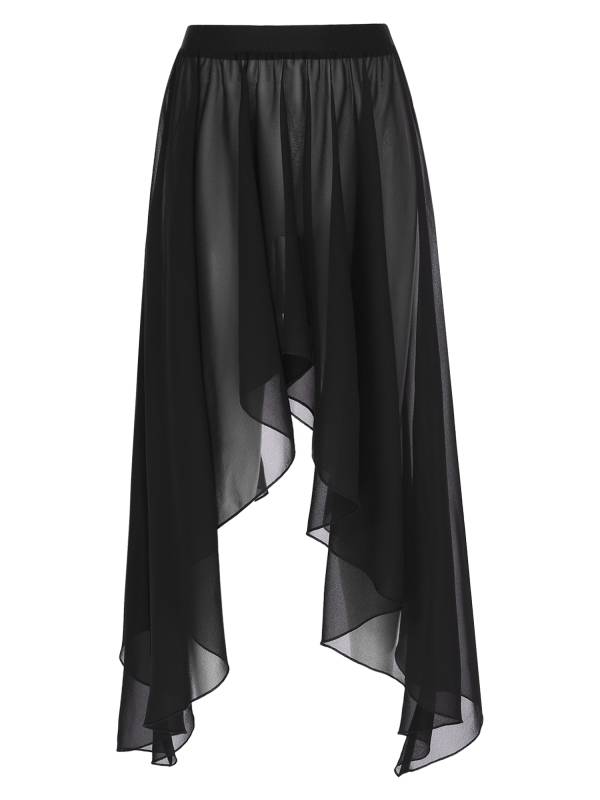 Women Semi See Through Asymmetrical Belly Dance Skirt thumb