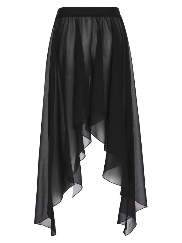 Women Semi See Through Asymmetrical Belly Dance Skirt thumb