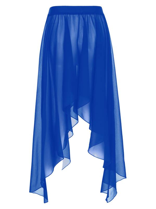 Women Semi See Through Asymmetrical Belly Dance Skirt thumb